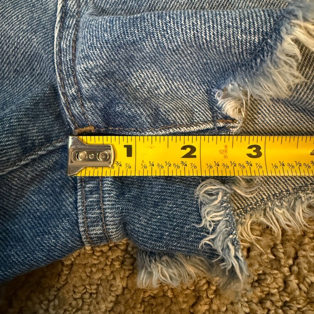 Madewell Women's Denim Jean Shorts Distressed High-Rise Relaxed Frayed Size 27 - Picture 11 of 11